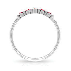 1.75 CT Created Ruby and Diamond Minimal Cluster Ring