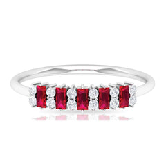 1.75 CT Created Ruby and Diamond Minimal Cluster Ring