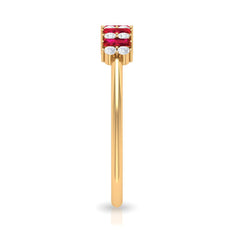 1.75 CT Created Ruby and Diamond Minimal Cluster Ring