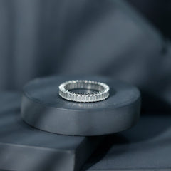 Baguette Cut Moissanite Eternity Ring in Shared Prong Setting