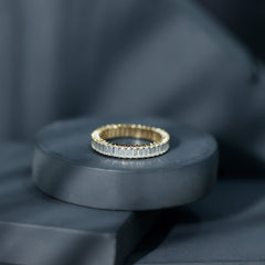 Baguette Cut Moissanite Eternity Ring in Shared Prong Setting