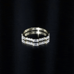 Baguette Moissanite Minimalist Stackable Eternity Ring
