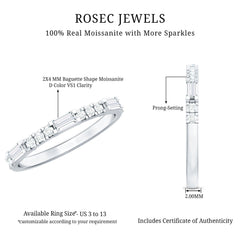 Baguette Moissanite Minimalist Stackable Eternity Ring