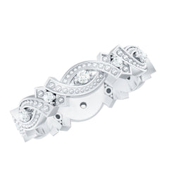 Vintage Inspired Moissanite Beaded Wedding Band