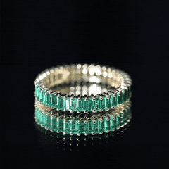 Lab Grown Emerald Baguette Eternity Band