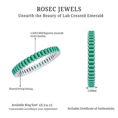 Lab Grown Emerald Baguette Eternity Band