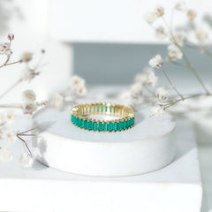 Lab Grown Emerald Baguette Eternity Band