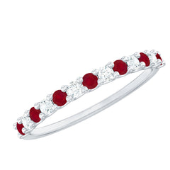 Natural Ruby Diamond Stackable Eternity Ring