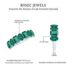 Certified Lab Grown Emerald Wedding Anniversary Band