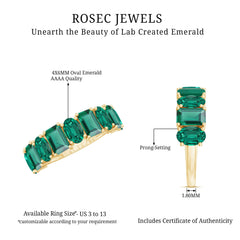 Certified Lab Grown Emerald Wedding Anniversary Band