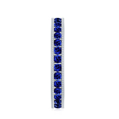 Certified Lab Created Blue Sapphire Full Eternity Ring in Channel Setting