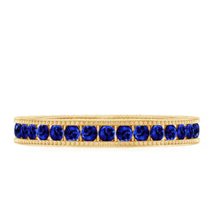 Certified Lab Created Blue Sapphire Full Eternity Ring in Channel Setting