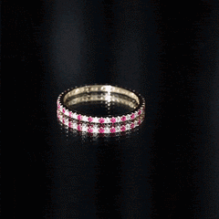 Real Ruby Full Eternity Stackable Ring with Moissanite
