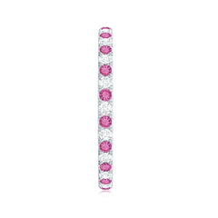 Pink Tourmaline and Diamond Stackable Ring