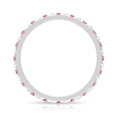 Pink Tourmaline and Diamond Stackable Ring