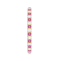 Pink Tourmaline and Diamond Stackable Ring