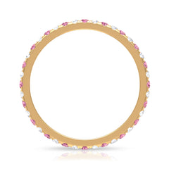 Pink Tourmaline and Diamond Stackable Ring