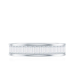 Baguette Cut Moissanite Wedding Band in Channel Setting
