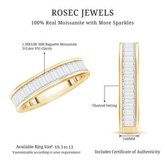 Baguette Cut Moissanite Wedding Band in Channel Setting
