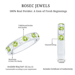 Certified Real Peridot Half Eternity Ring for Women