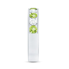 Certified Real Peridot Half Eternity Ring for Women