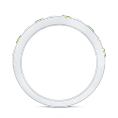 Certified Real Peridot Half Eternity Ring for Women