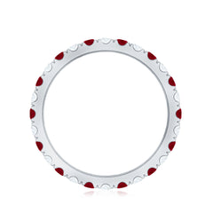 Natural Ruby Eternity Ring with Diamond for Women