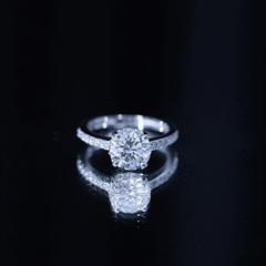 2.25 CT Round Cut Moissanite Engagement Ring in 4 Prong Setting