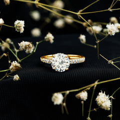 2.25 CT Round Cut Moissanite Engagement Ring in 4 Prong Setting