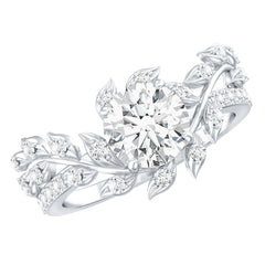 Moissanite Flower Engagement Ring