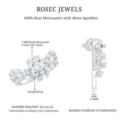 Moissanite Flower Engagement Ring