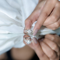 Moissanite Flower Engagement Ring