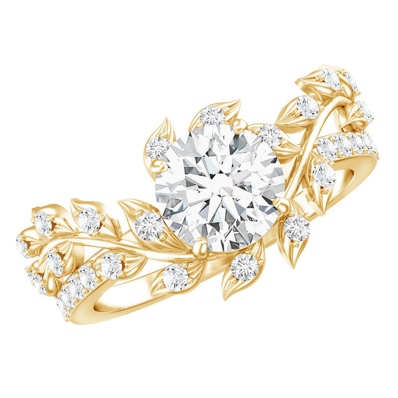 Moissanite Flower Engagement Ring