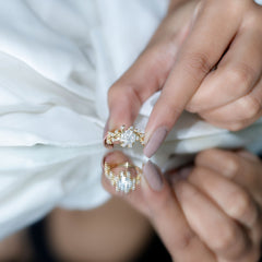 Moissanite Flower Engagement Ring