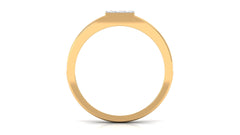 Certified Real Diamond Mens Engagement Band with Black Enamel