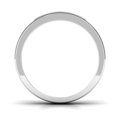 Certified Real Diamond Wedding Band with Black Enamel