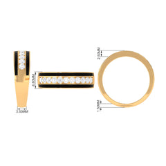 Natural Diamond and Enamel Wedding Band for Men