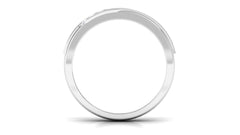 Certified Natural Diamond Mens Wedding Band with Black Enamel