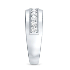 Lab Grown Diamond Half Eternity Mens Wedding Band