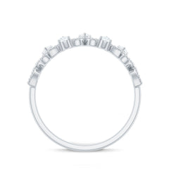 Natural Diamond Half Eternity Band with Beaded Detailing