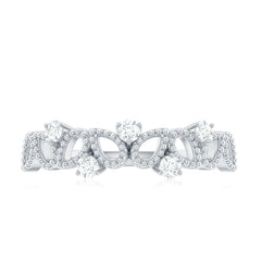 Natural Diamond Half Eternity Band with Beaded Detailing