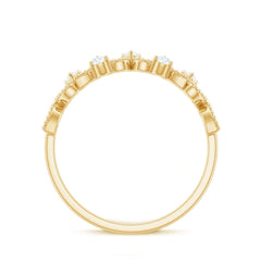 Natural Diamond Half Eternity Band with Beaded Detailing