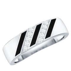 Certified Diamond Enamel Wedding Band