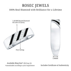 Certified Diamond Enamel Wedding Band