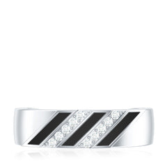 Certified Diamond Enamel Wedding Band