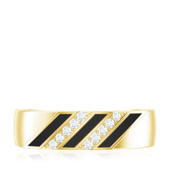 Certified Diamond Enamel Wedding Band