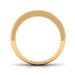 Classic Moissanite Mens Wedding Band with Black Enamel