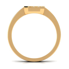 Certified Natural Diamond Mens Engagement Ring with Black Enamel