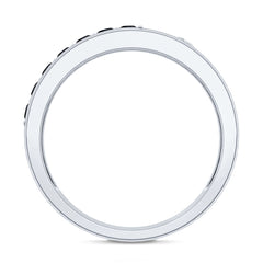 Moissanite and Lab Grown Black Diamond Wedding Band