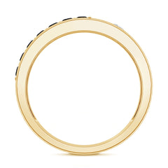 Moissanite and Lab Grown Black Diamond Wedding Band